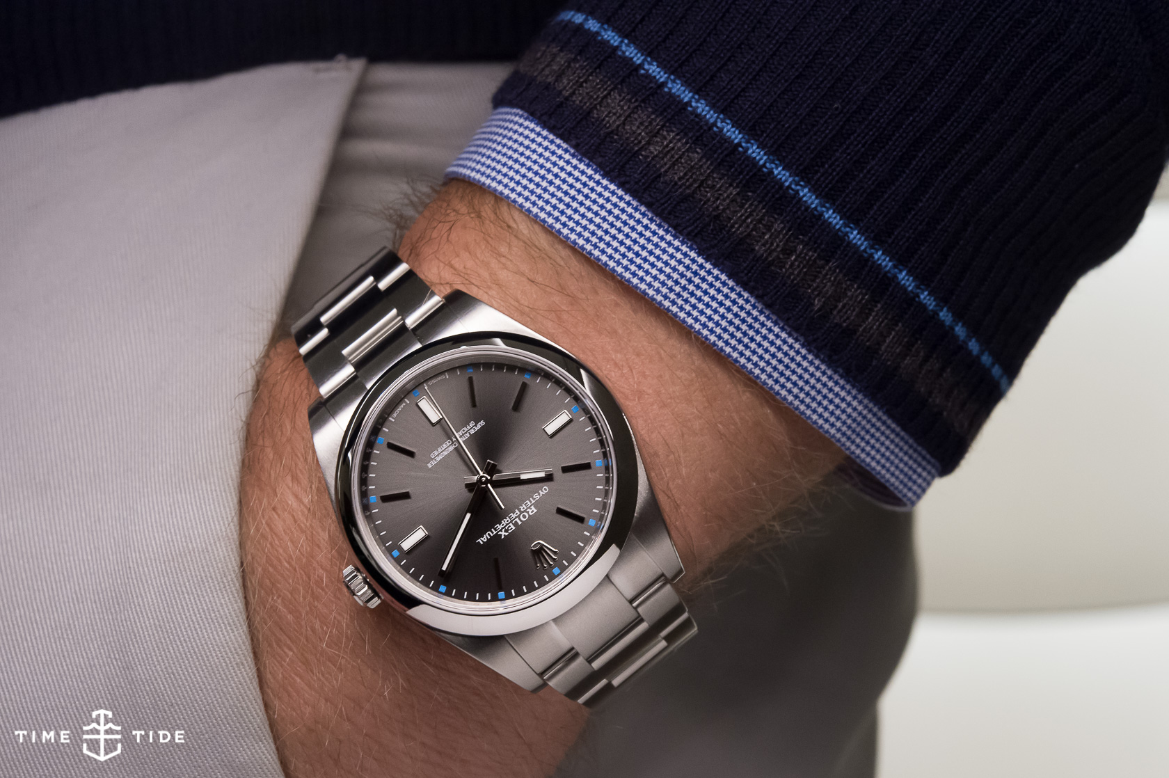 Rolex Oyster Perpetual 39 in blue, grey 