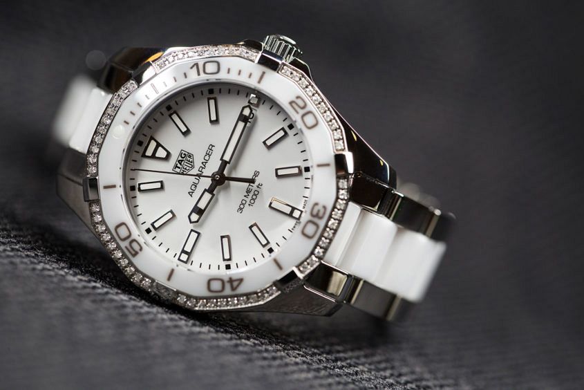 TAG Heuer Aquaracer Lady ceramic and steel with diamonds