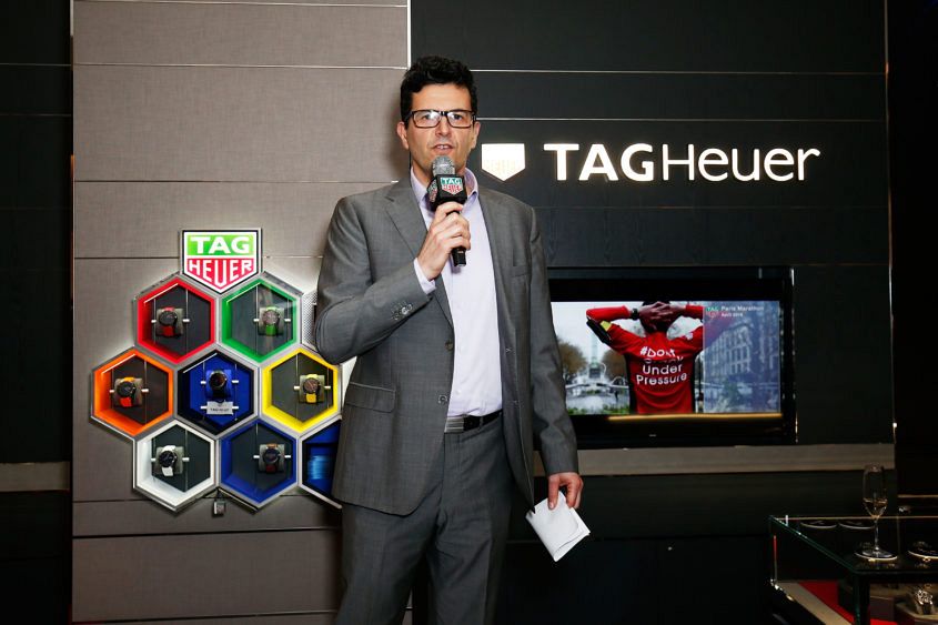 arrives at the TAG Heuer Sydney Flagship Re-Opening at Pitt Street on August 10, 2016 in Sydney, Australia.
