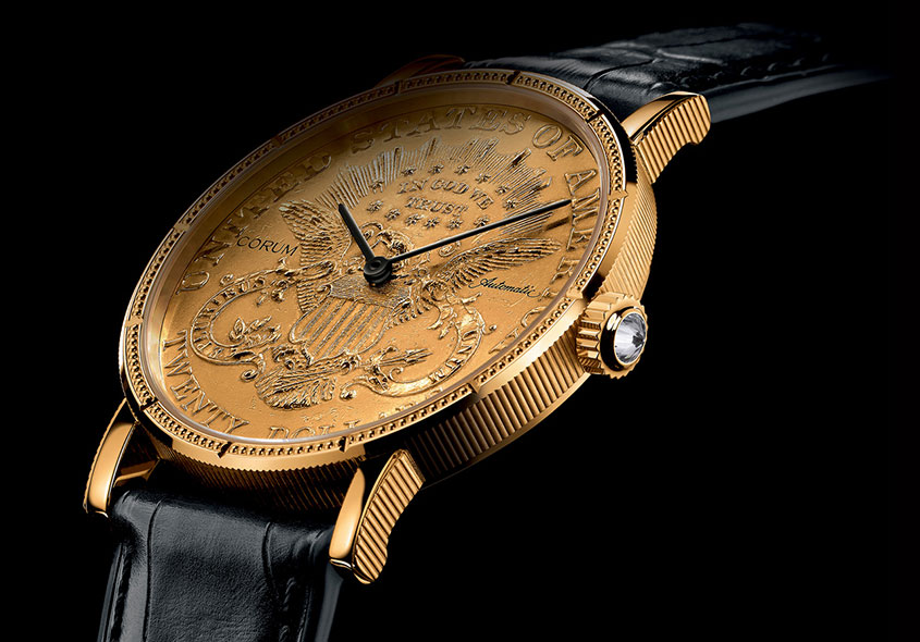 corum coin watch president