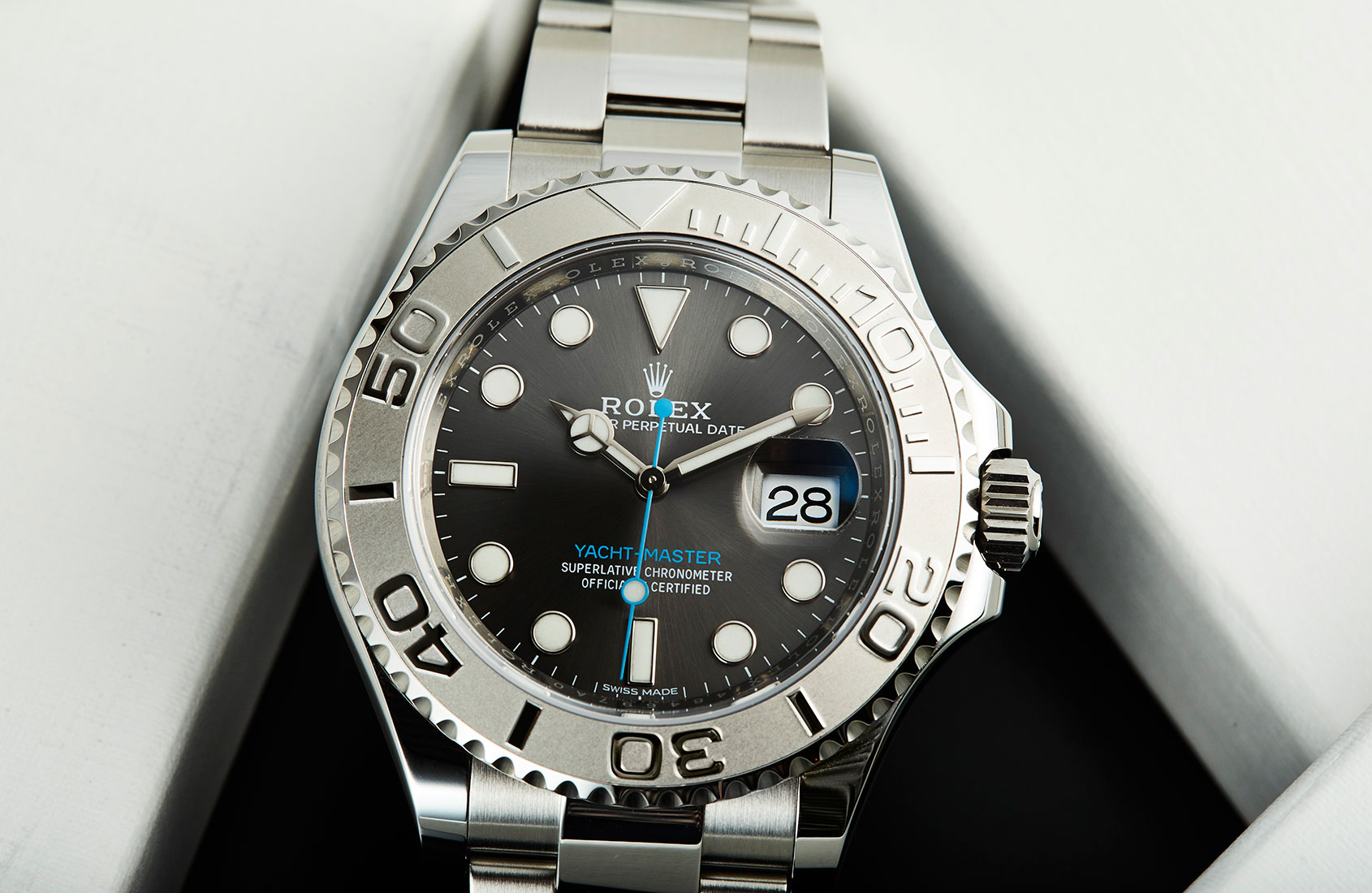 yacht master 40 rhodium