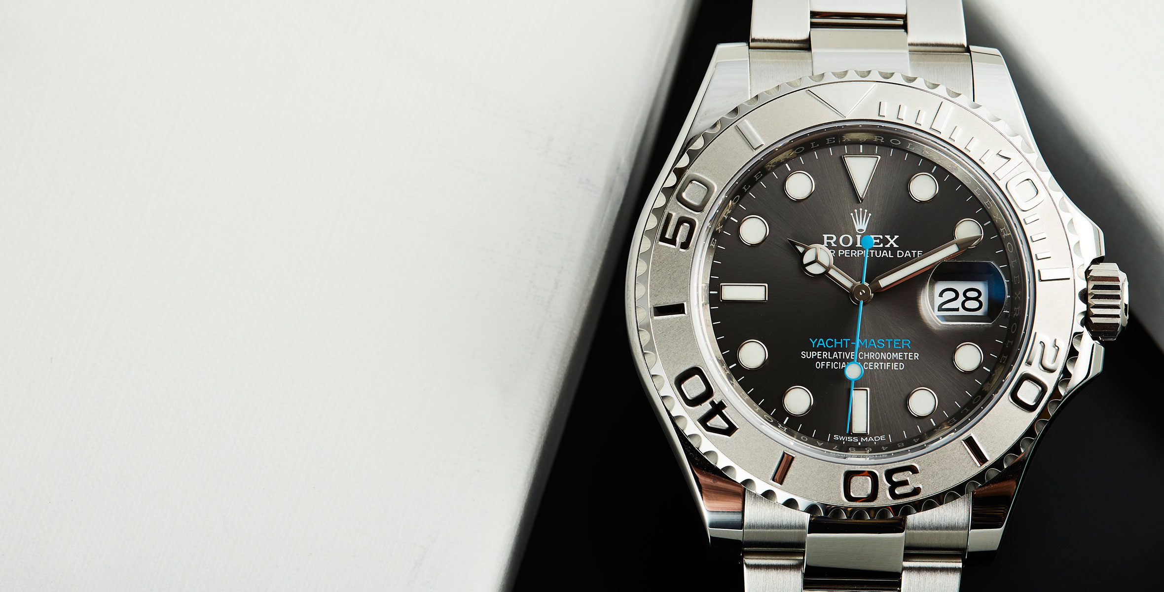 rolex yachtmaster rhodium dial