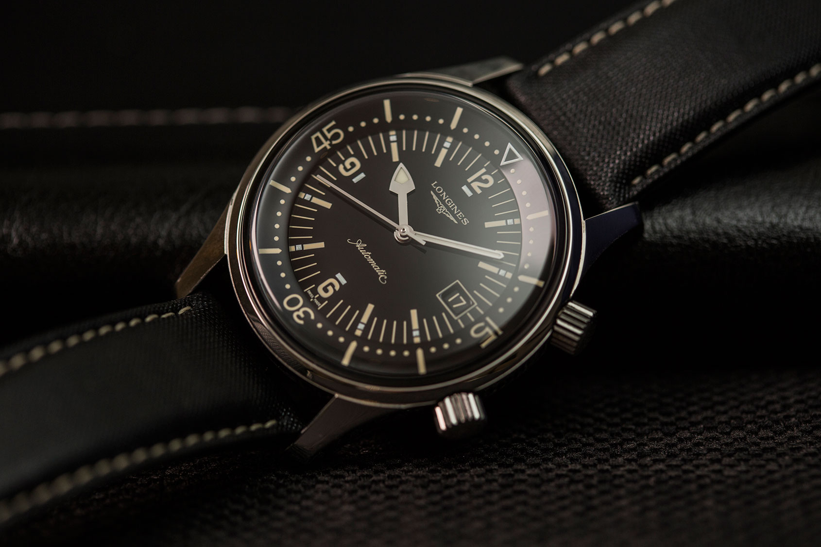 Longines legend diver discount black