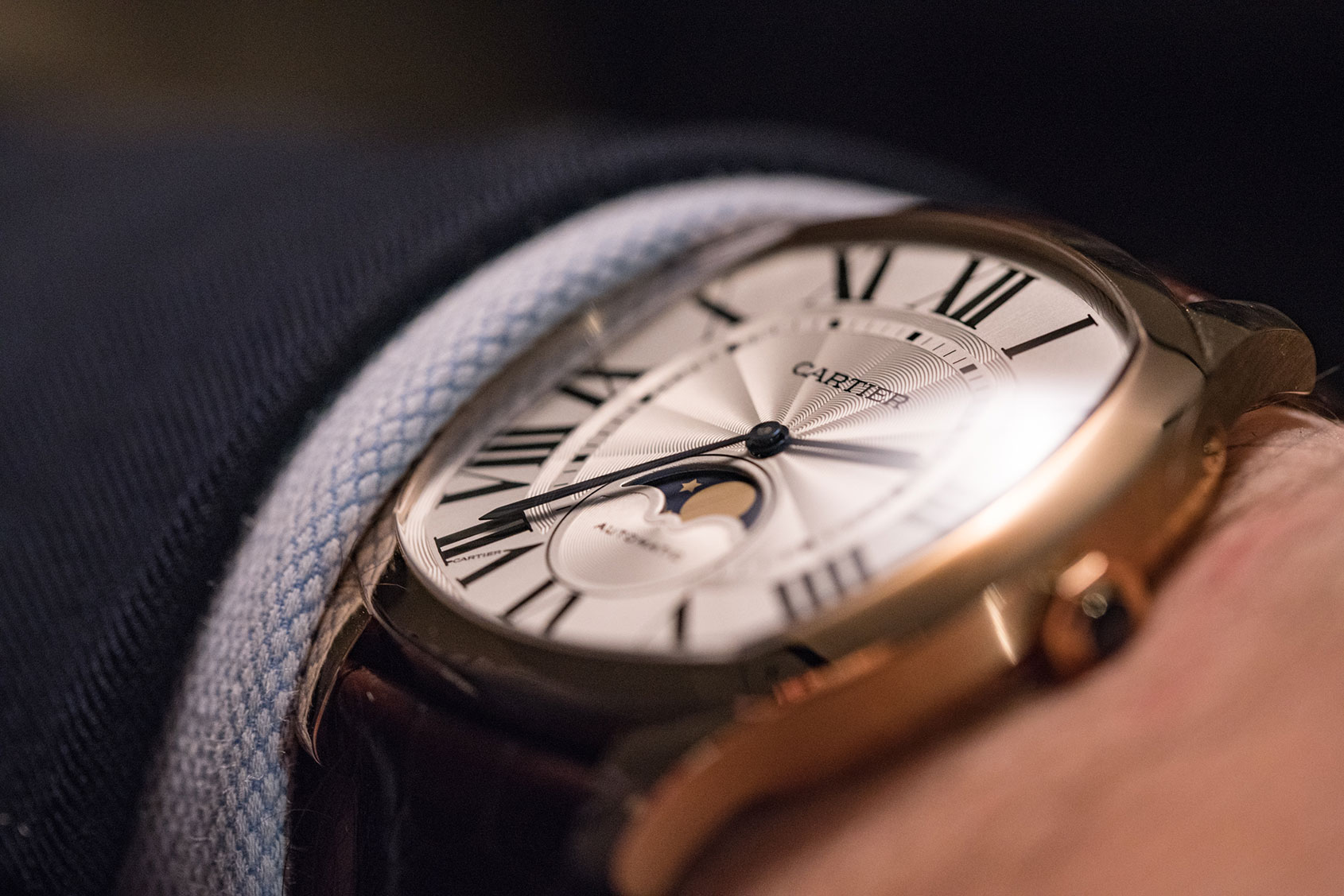 cartier moon phase watch