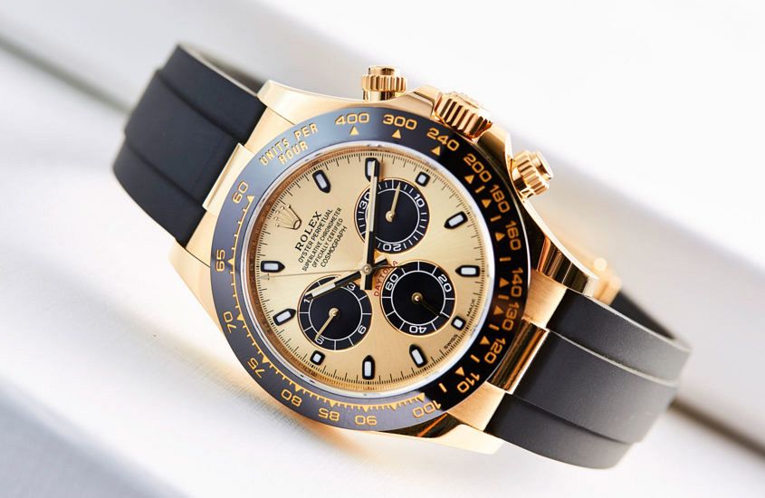 Rolex daytona outlet yellow gold oysterflex