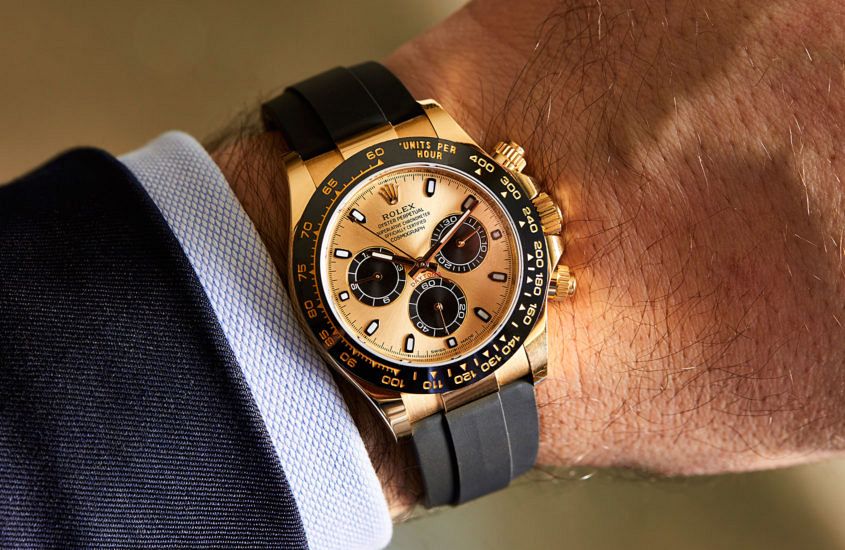 Yellow Gold Cerachrom and Oysterflex Rolex Daytona Ref. 116518LN