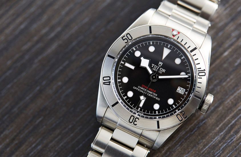 Tudor Heritage Black Bay Steel on rivet style bracelet. 