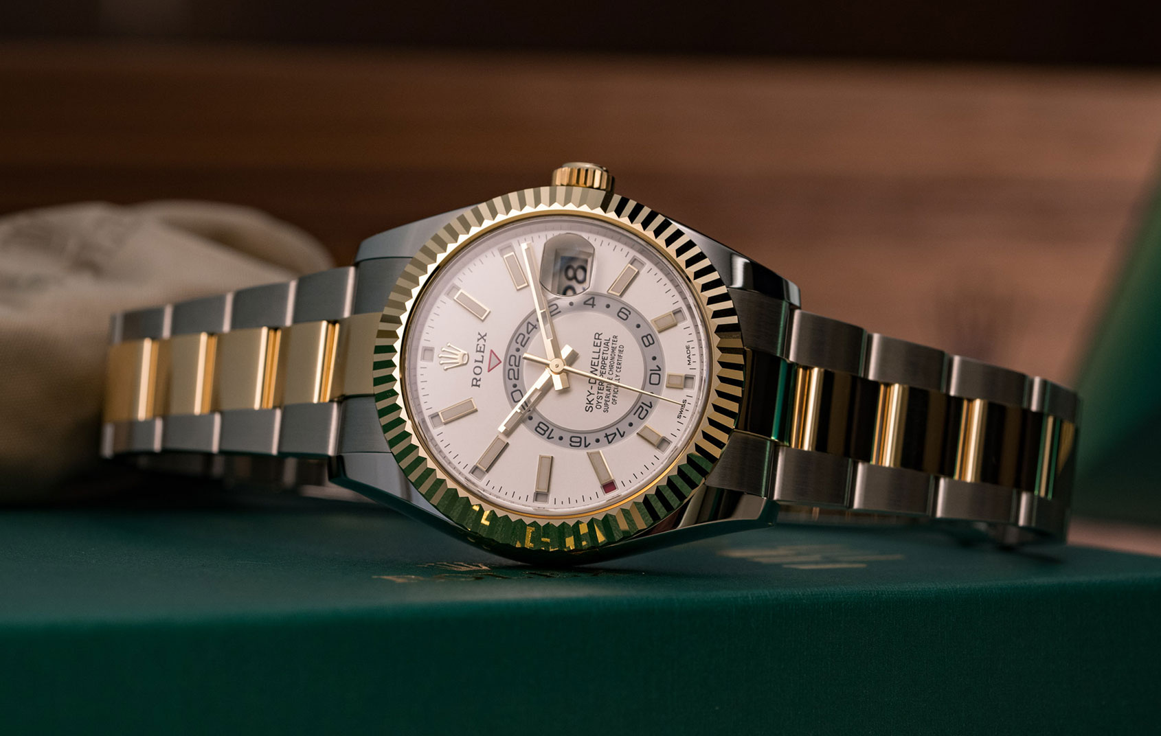 rolex sky dweller two tone review