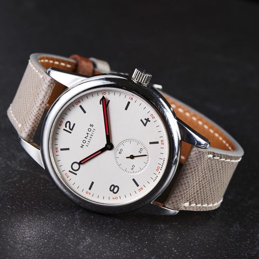 Cream leather watch strap