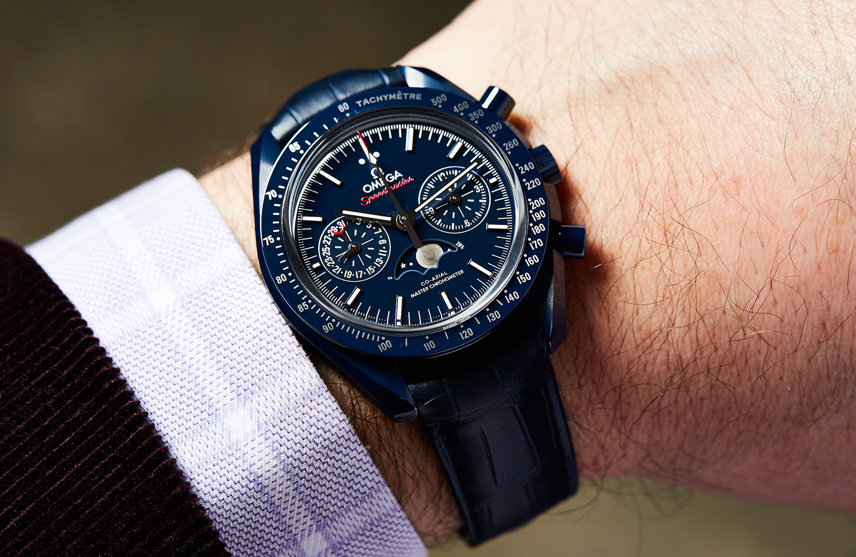 omega speedmaster blue ceramic