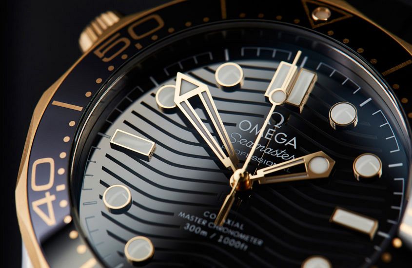 Omega seamaster discount 300m yellow gold