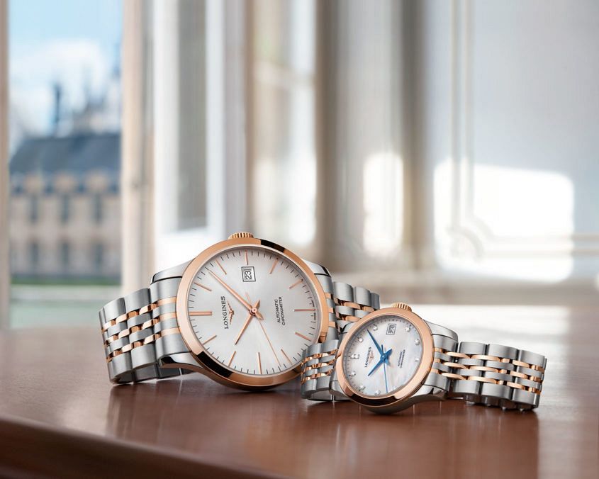 The Longines Record in steel and gold