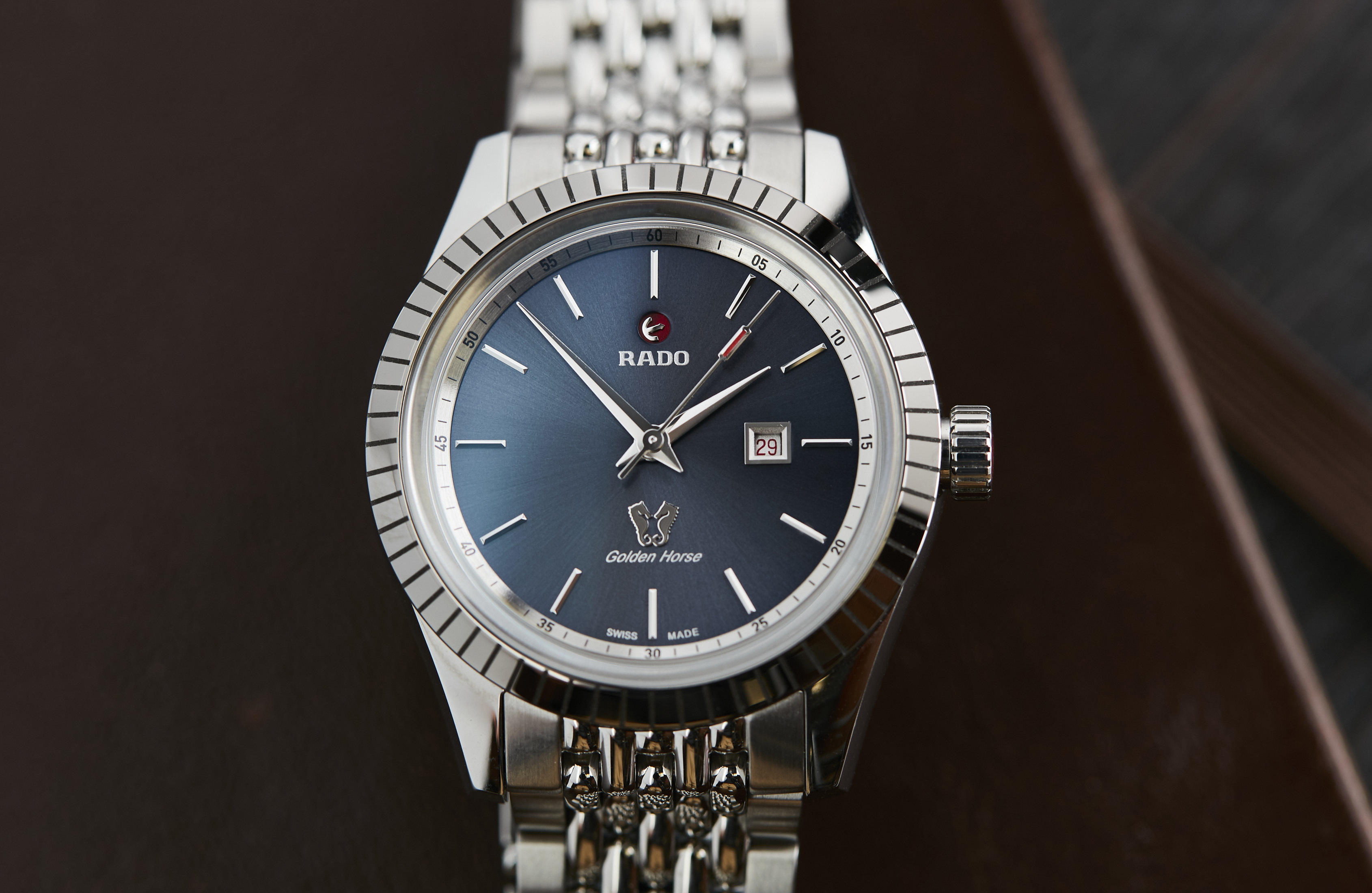 Rado blue hot sale dial watch