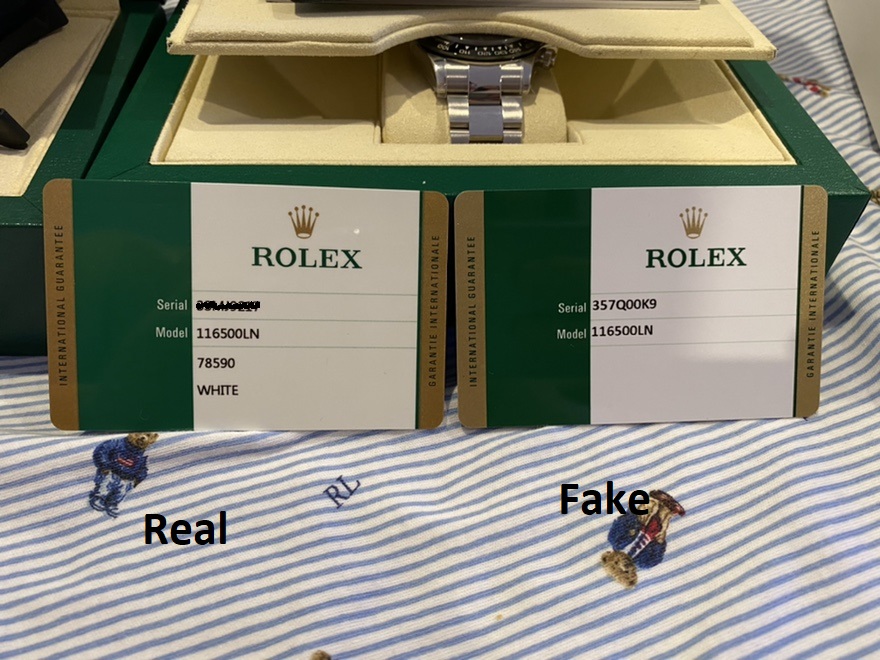 rolex serial number card