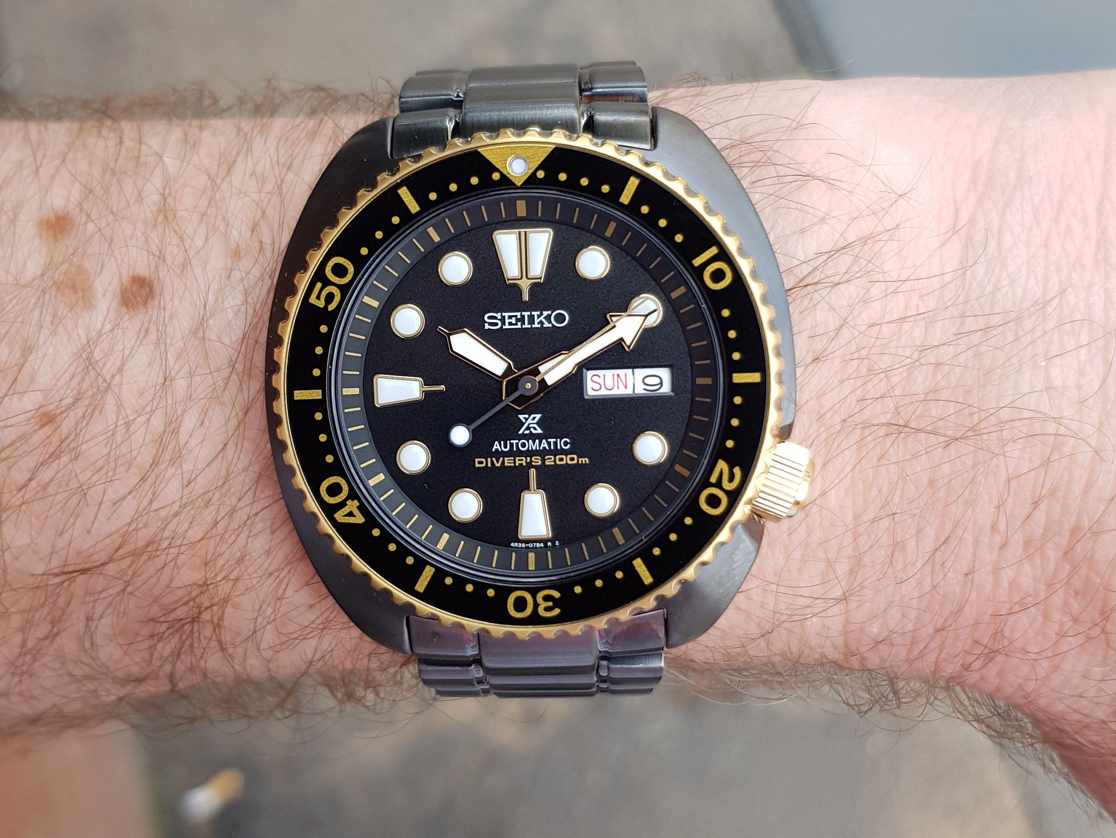 Seiko turtle black gold sale