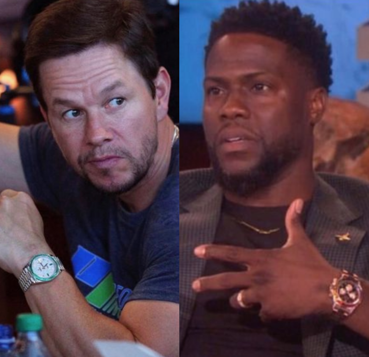 Kevin Hart Mark Wahlberg watch collection Rolex Patek Philippe