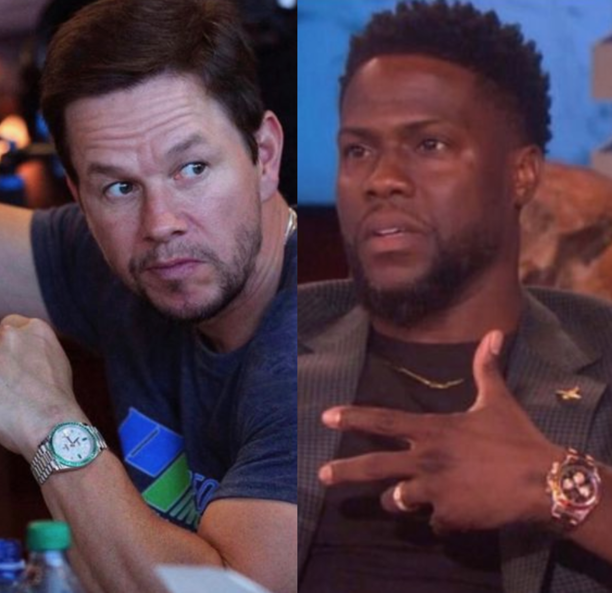 Celebrity watch death match Kevin Hart Vs. Mark Wahlberg