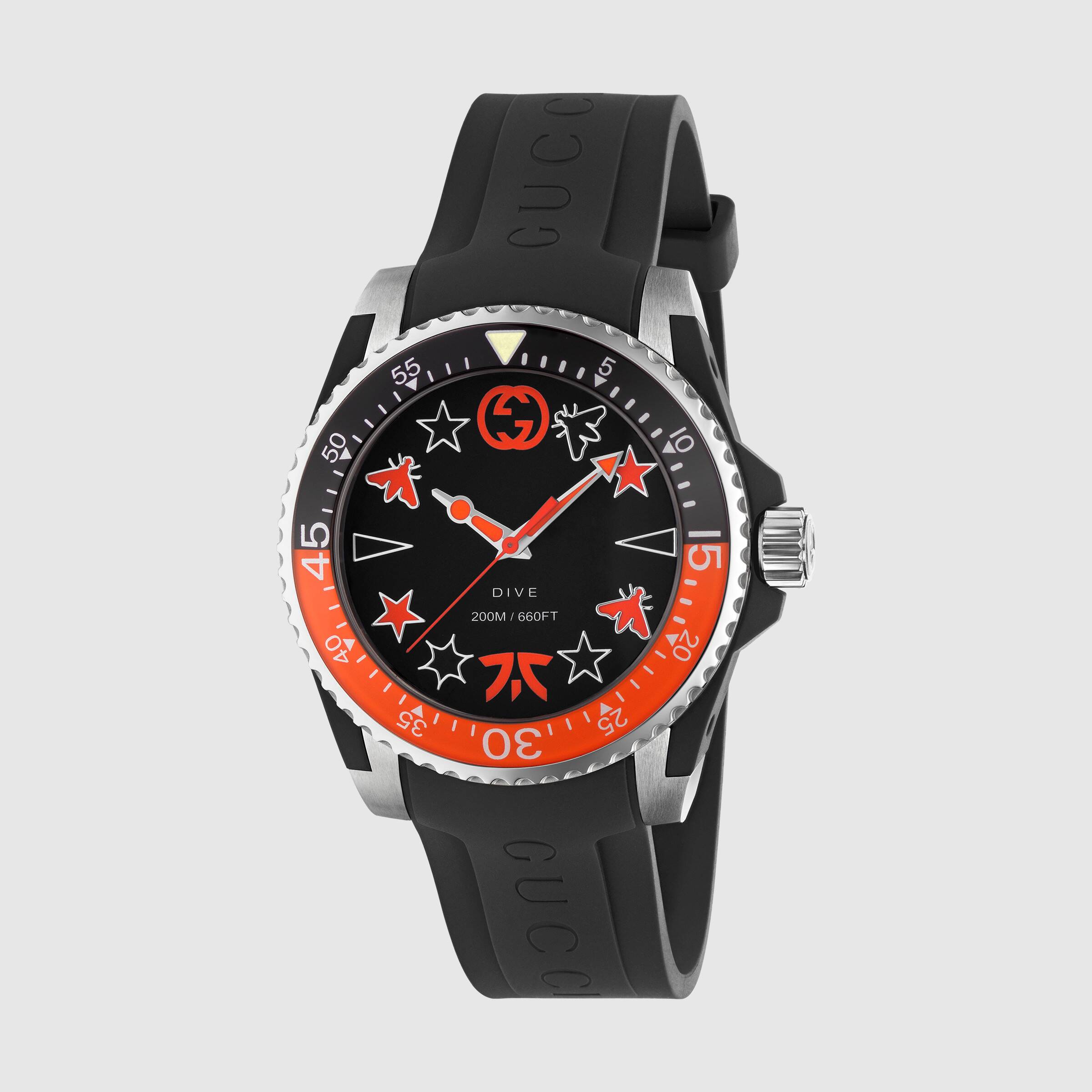 orange gucci watch