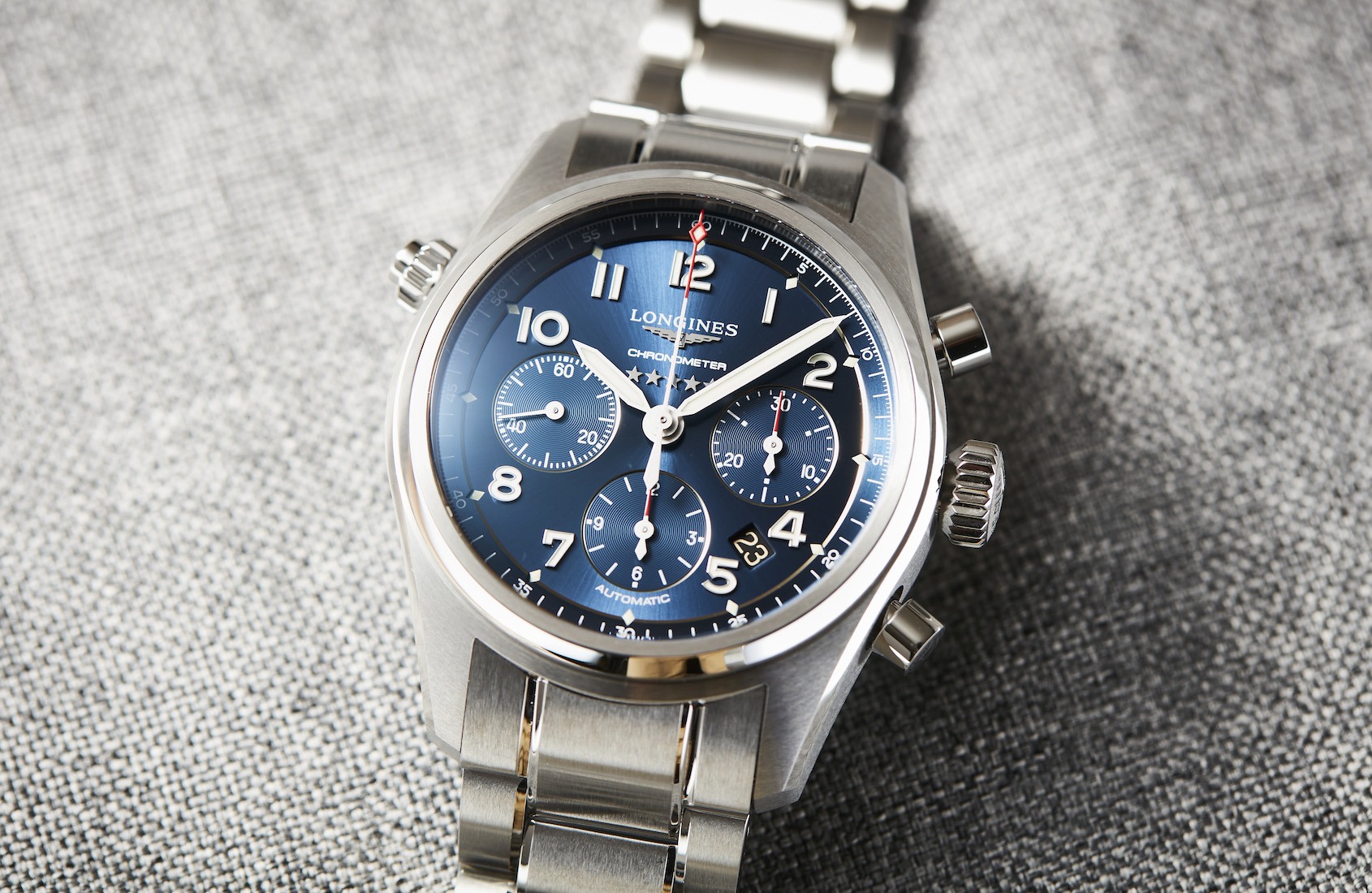 Longines discount chronograph blue