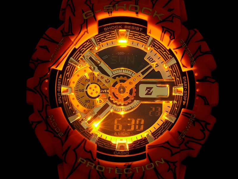The G-Shock x Dragon Ball Z Limited Edition GA110JDB-1A4 has the 