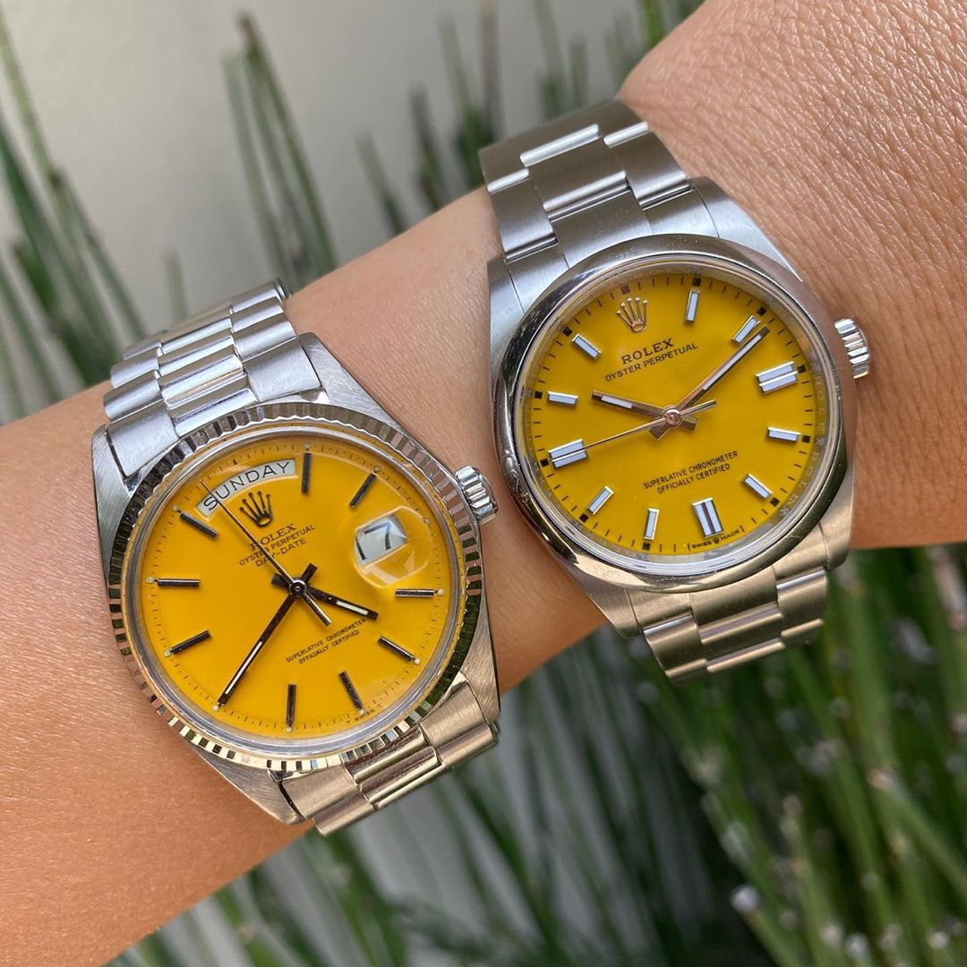 Yellow rolex on sale