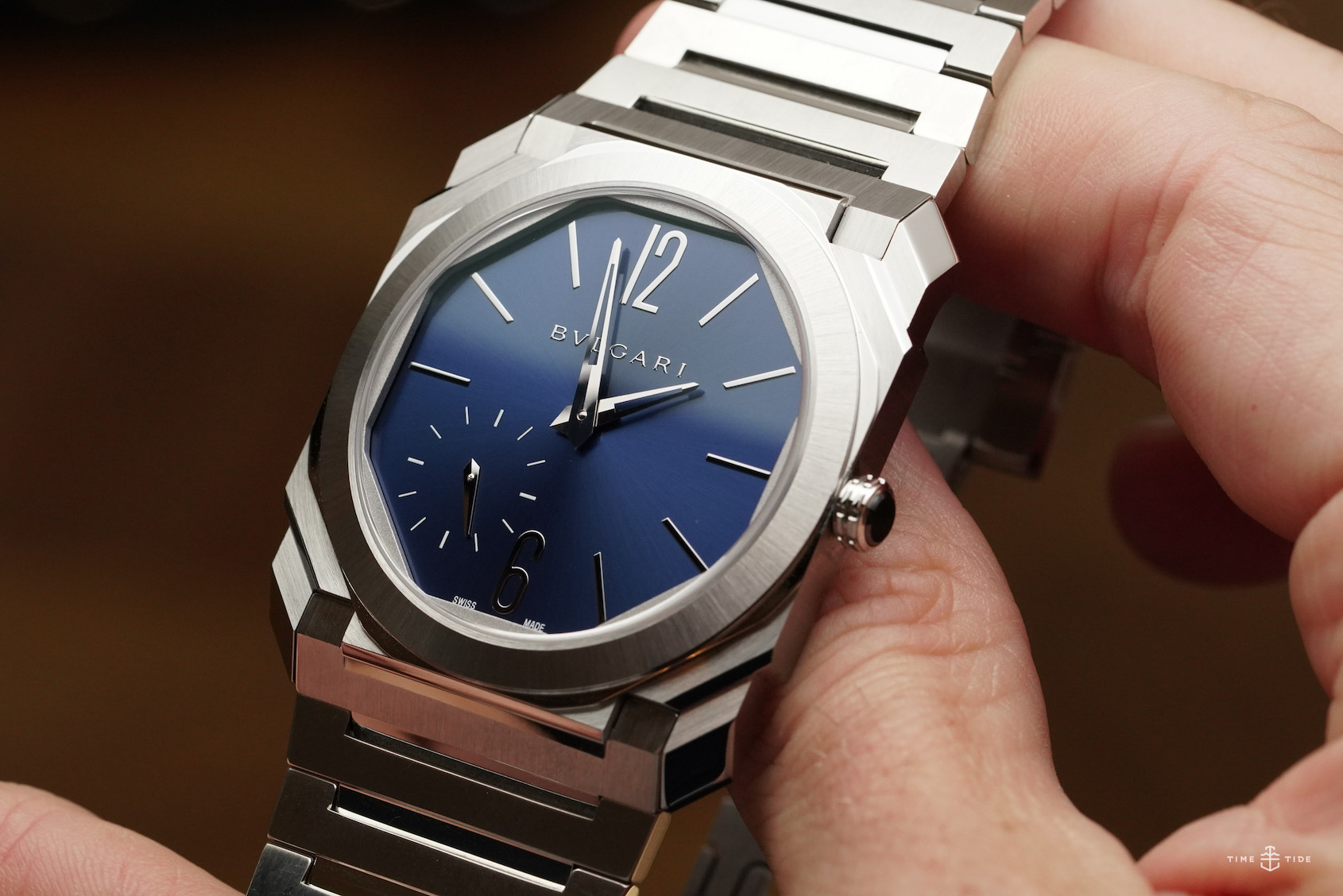 HANDS ON Is the Bulgari Octo Finissimo blue dial in satin