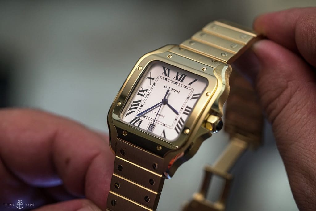 HANDS-ON: This watch means business – the Cartier Santos in yellow gold 