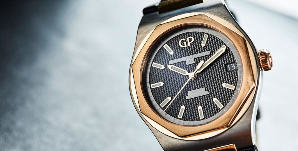 HANDS-ON: Two-tone with a twist — the Girard-Perregaux Laureato in titanium and pink gold