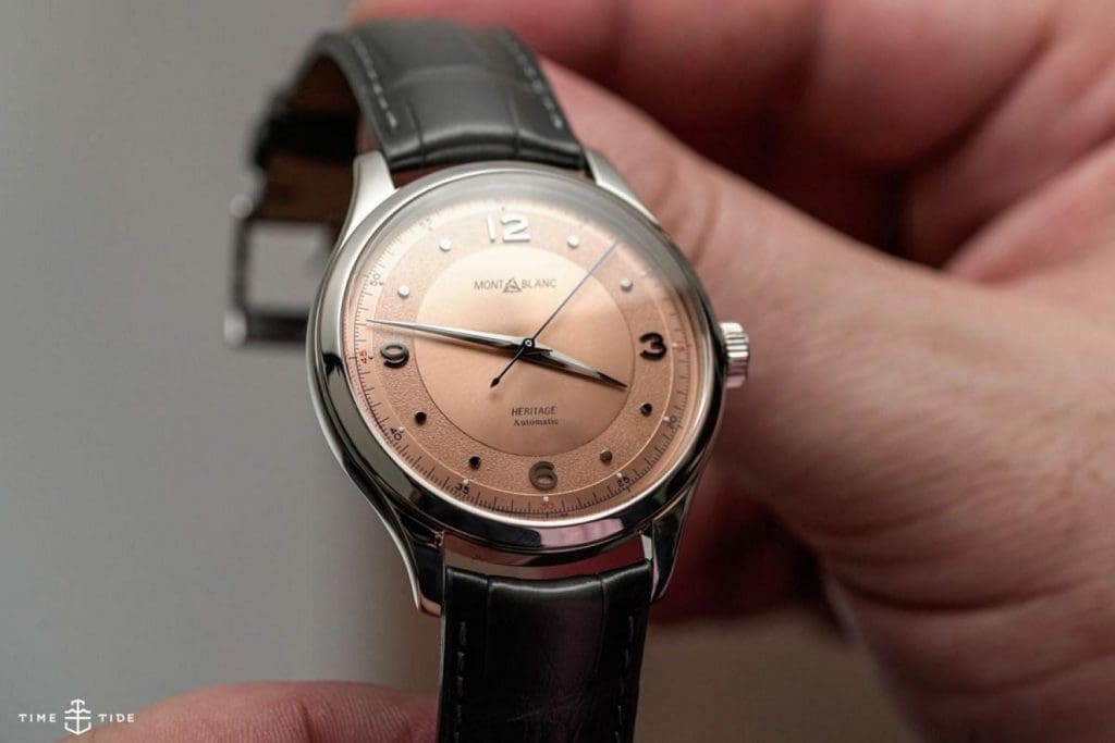 “Watch & Act!” Auction Item – Lot 18: Montblanc Heritage with a sleek salmon dial