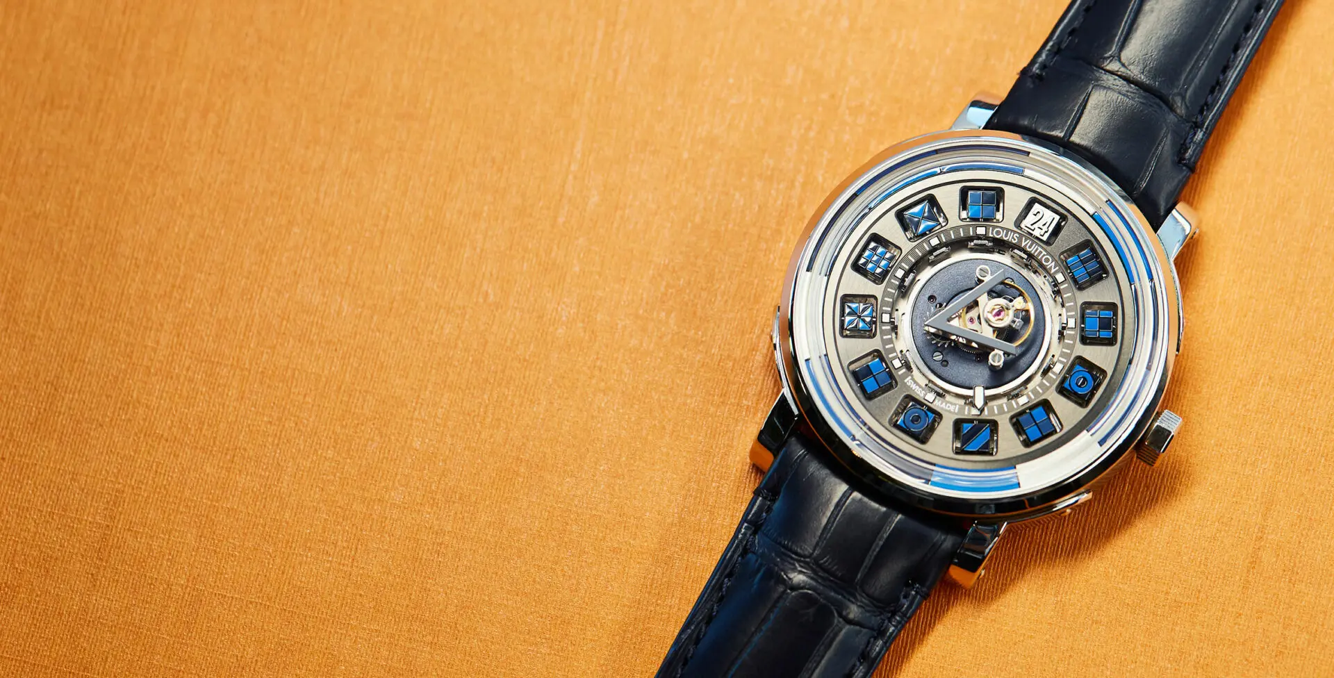 Escale Spin Time Tourbillon Central Blue watch, Louis Vuitton