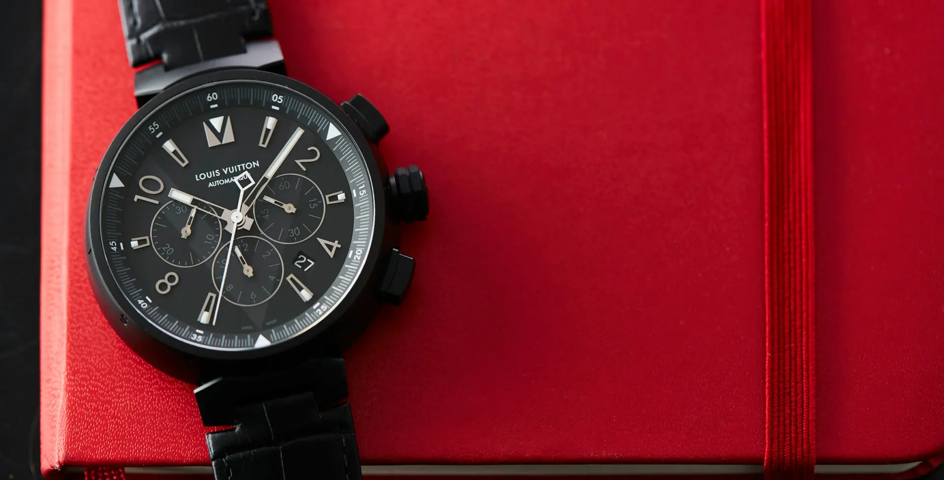 Tambour chronographe watch Louis Vuitton Black in Steel - 37852901