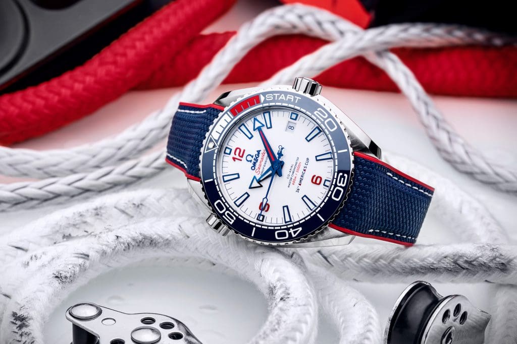 Omega release summer-fresh new 43.5mm Planet Ocean 36th America’s Cup Edition on integrated rubber strap