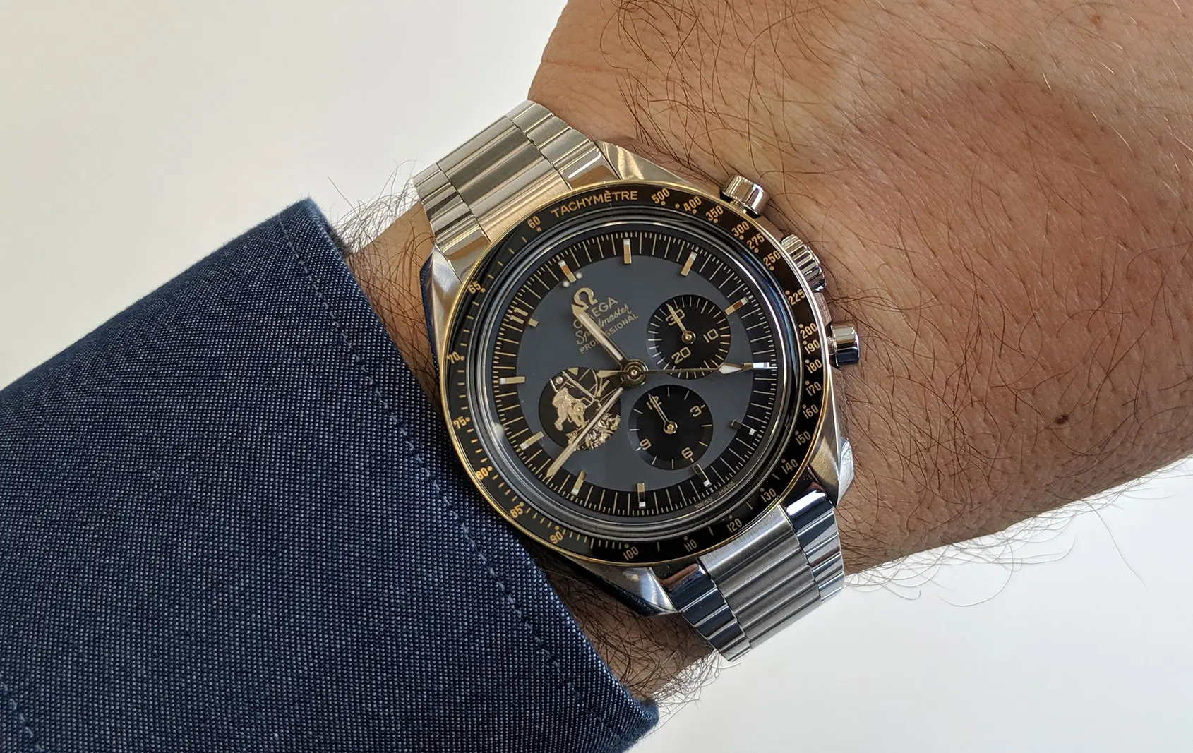 INTRODUCING: The Omega Speedmaster Apollo 11 50th Anniversary Limited  Edition in steel (with a bit of gold) - Time and Tide Watches