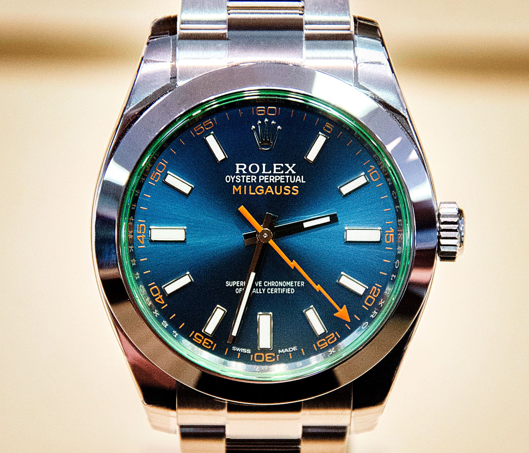 Rolex milgauss shop blue price