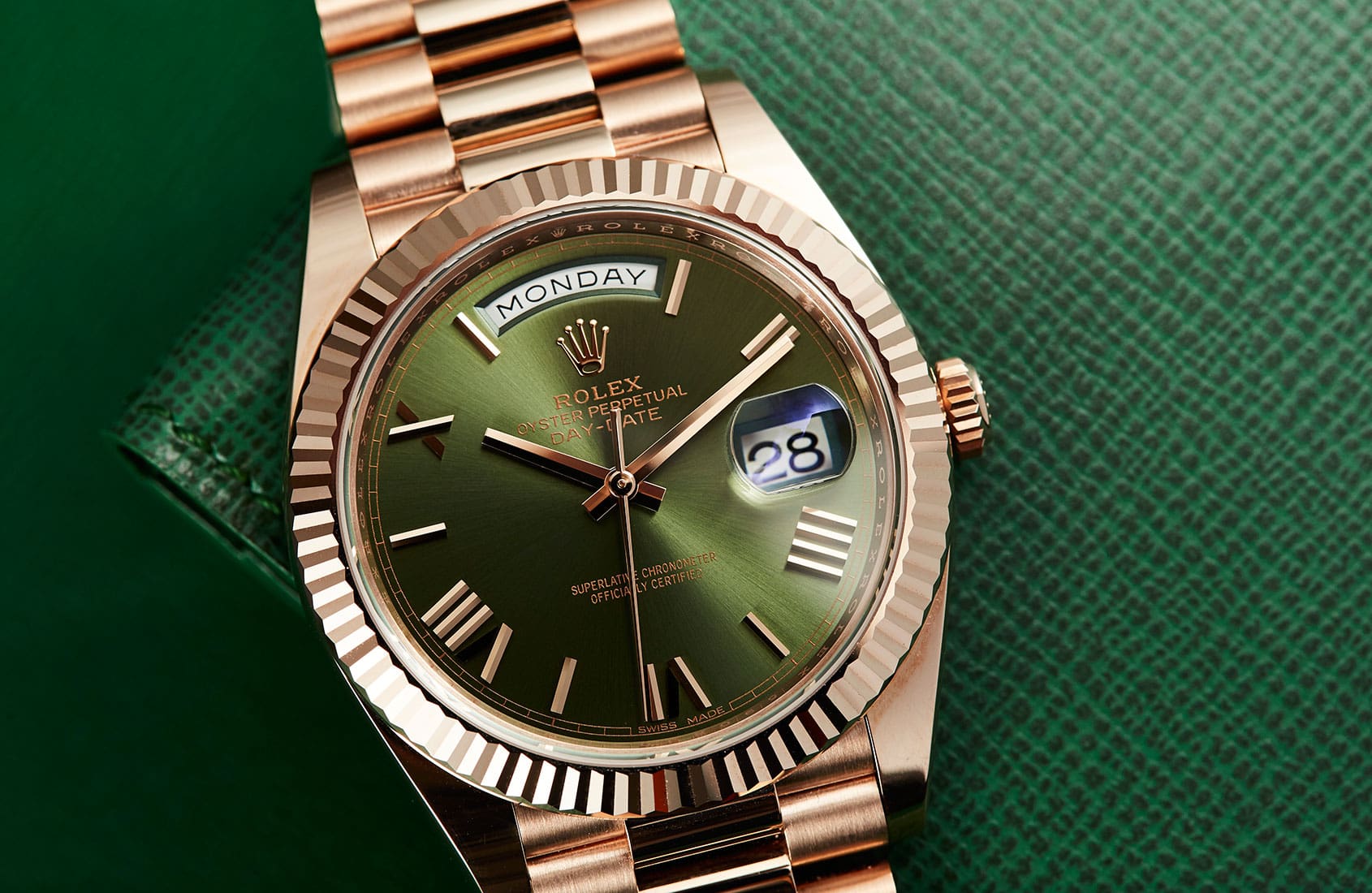 The Rolex Day-Date 40, olive-green goodness