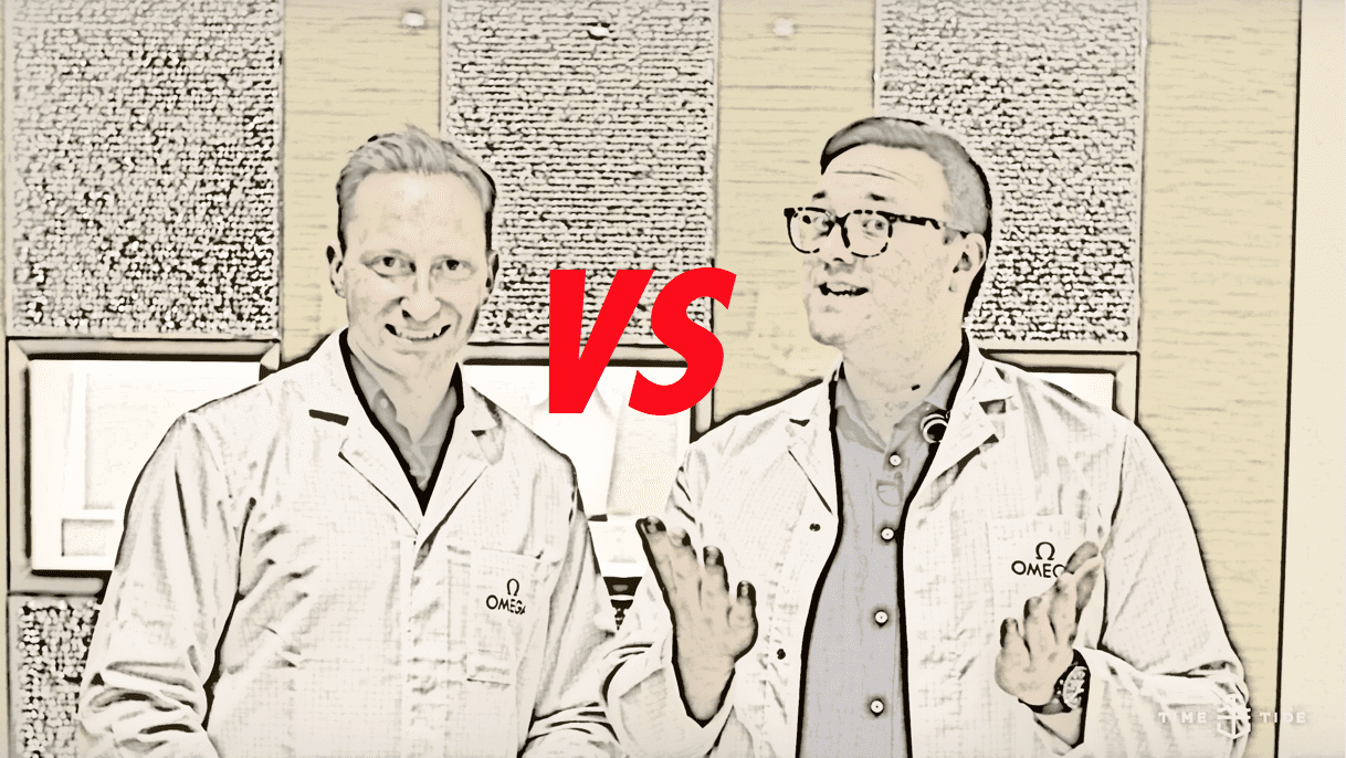 VIDEO: Oh boy. Andrew vs Felix in watch rebuild battle at the Omega Service Centre. Watchmakers, look away …