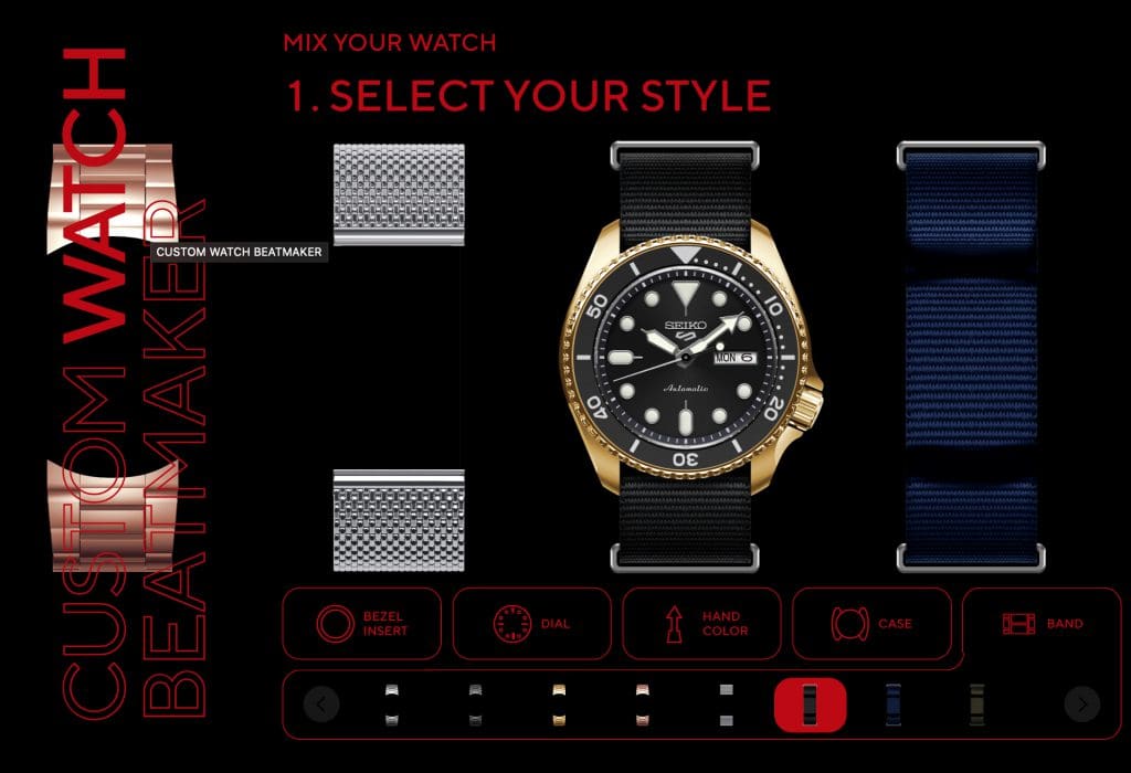 Design a Seiko 5 Sports online with the Custom Watch Beatmaker, get lots of votes, and see it released by Seiko