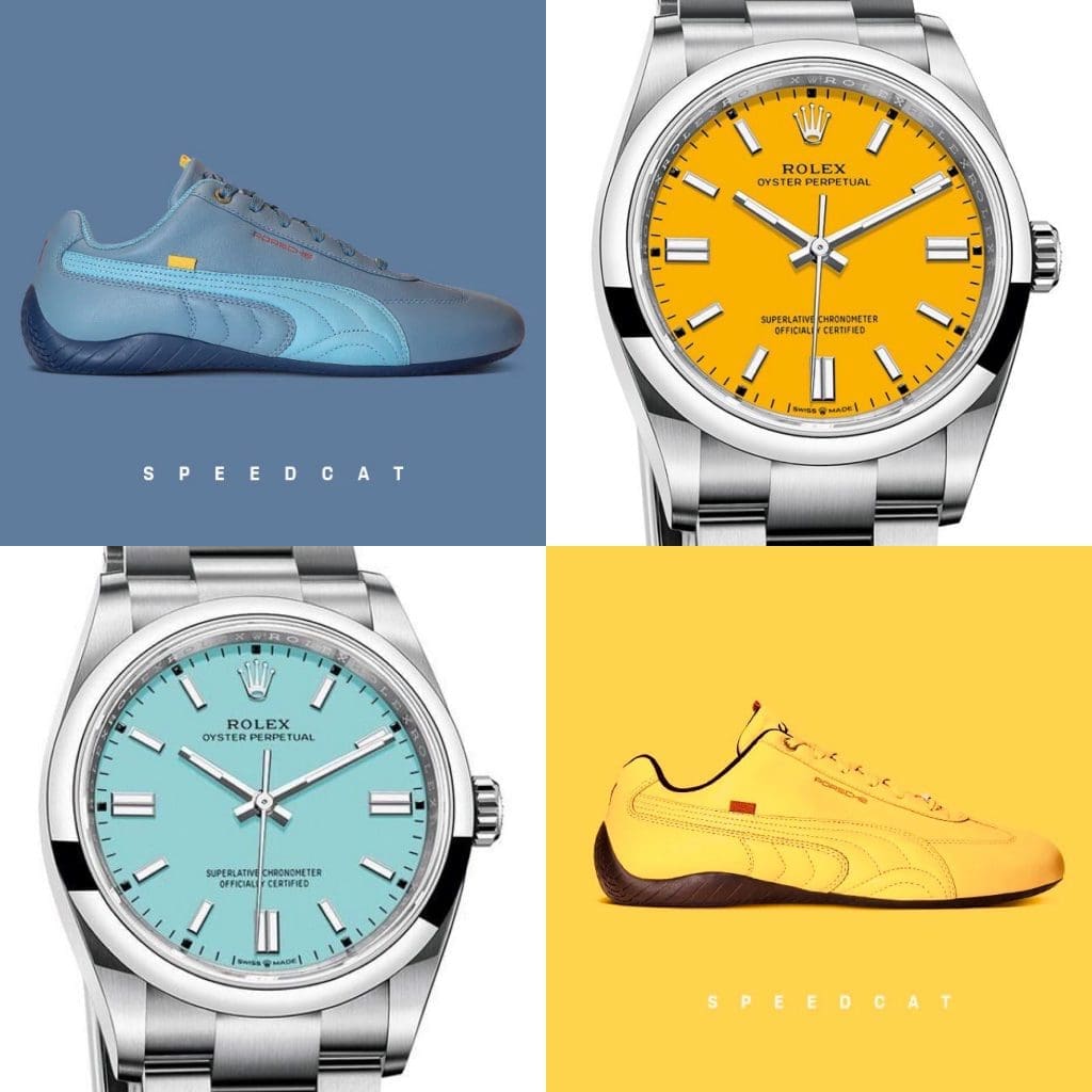 #kicktock: The party’s on in this matchup of bright colours from Rolex and Puma x Porsche