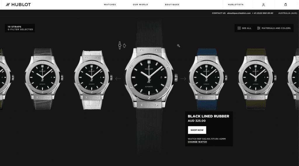 Now you can play watch designer with the Hublot Strap Customiser Tool