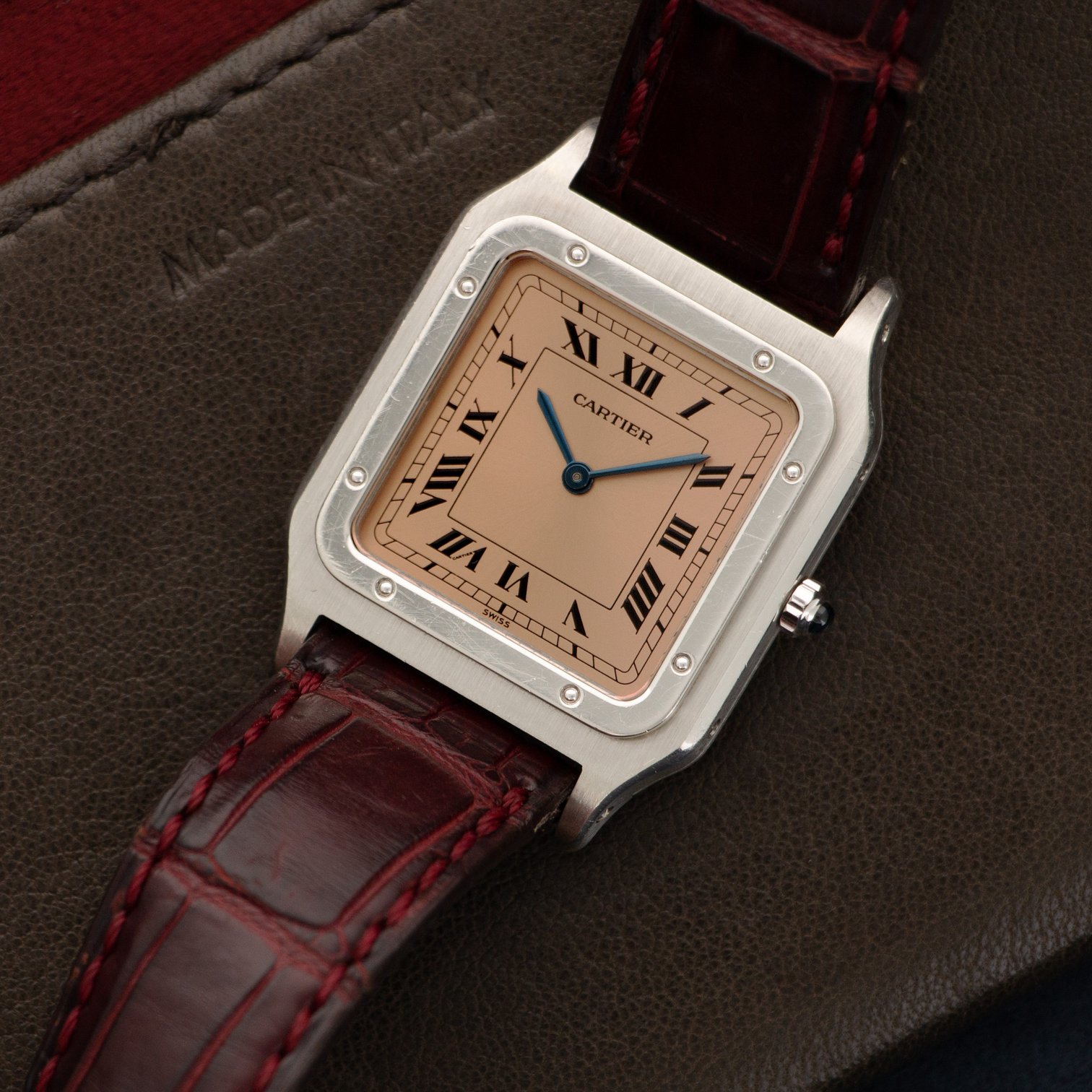 Cartier santos salmon online dial