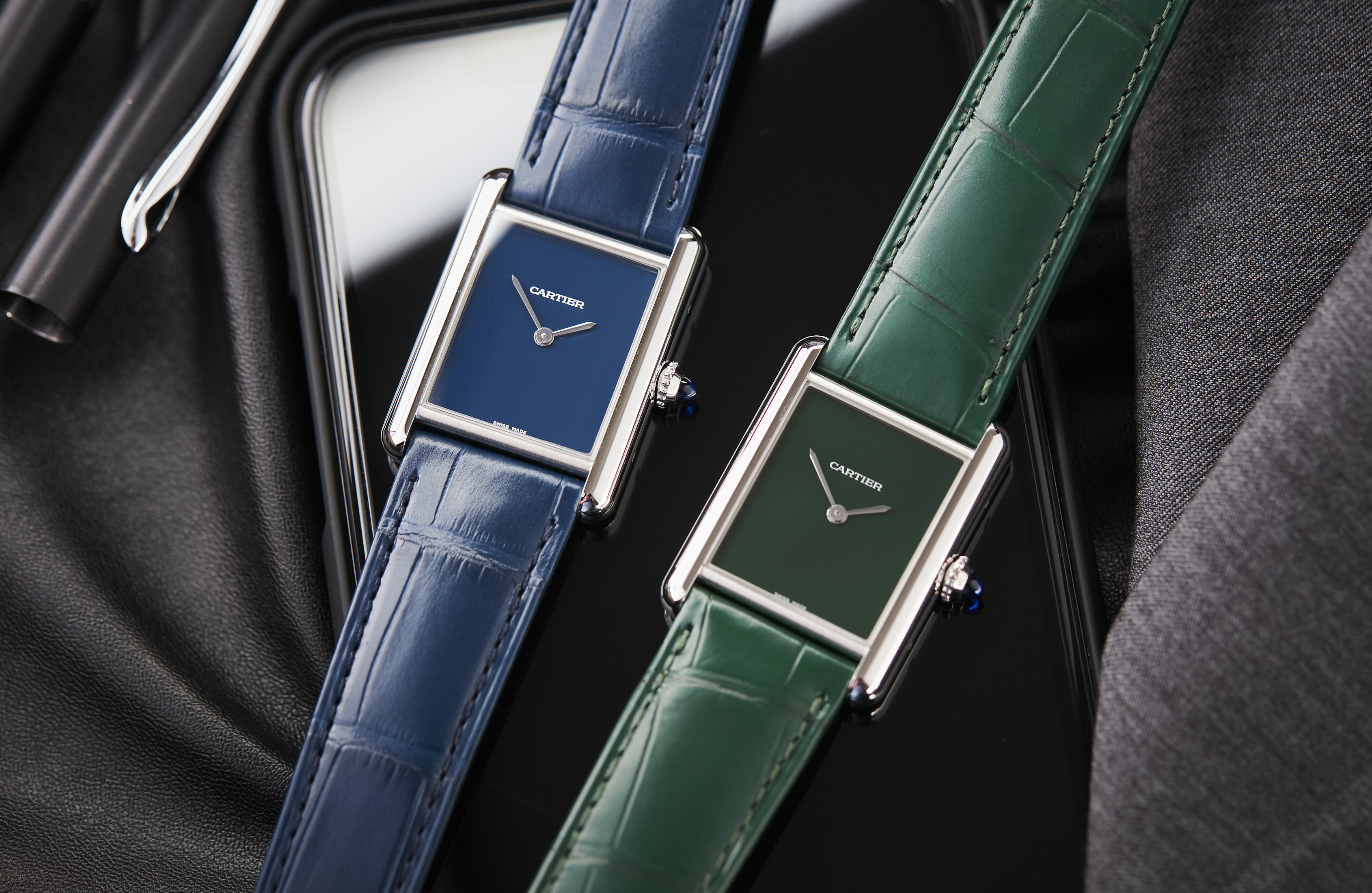 Cartier tank outlet blue