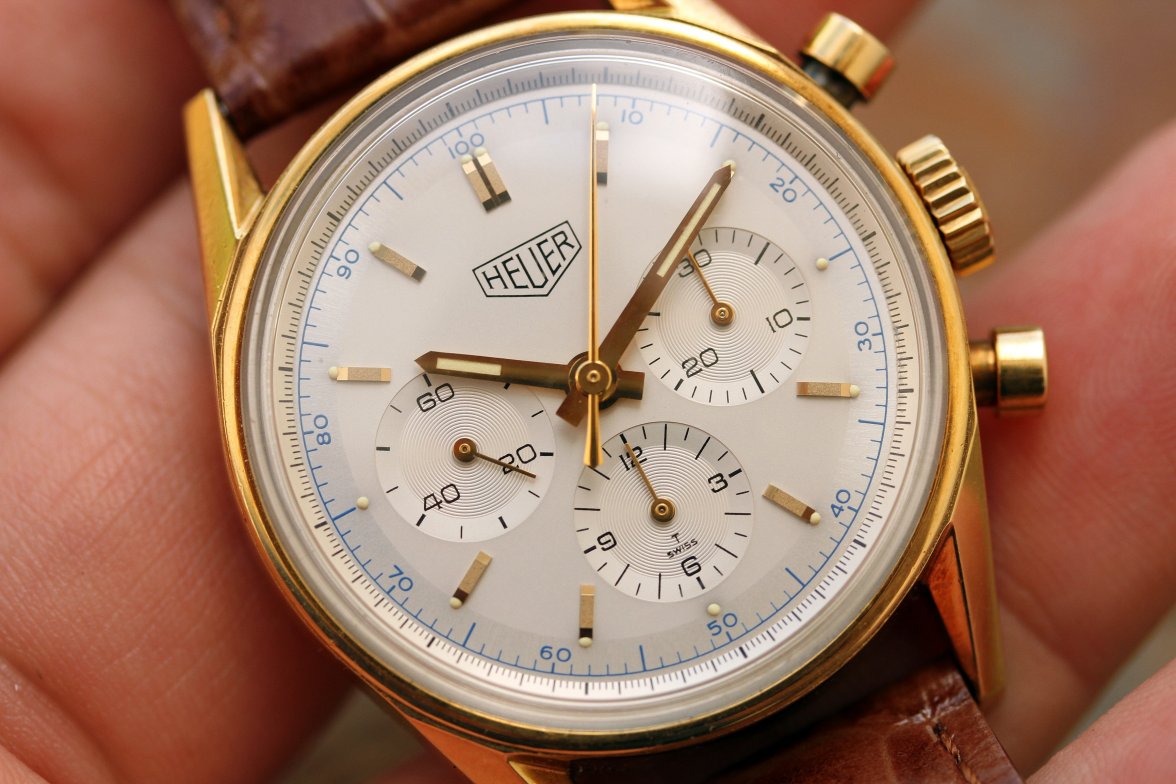 Downsizing to 36mm opens up a world of value - this TAG Heuer Chronograph  is the solid-gold proof - Time and Tide Watches