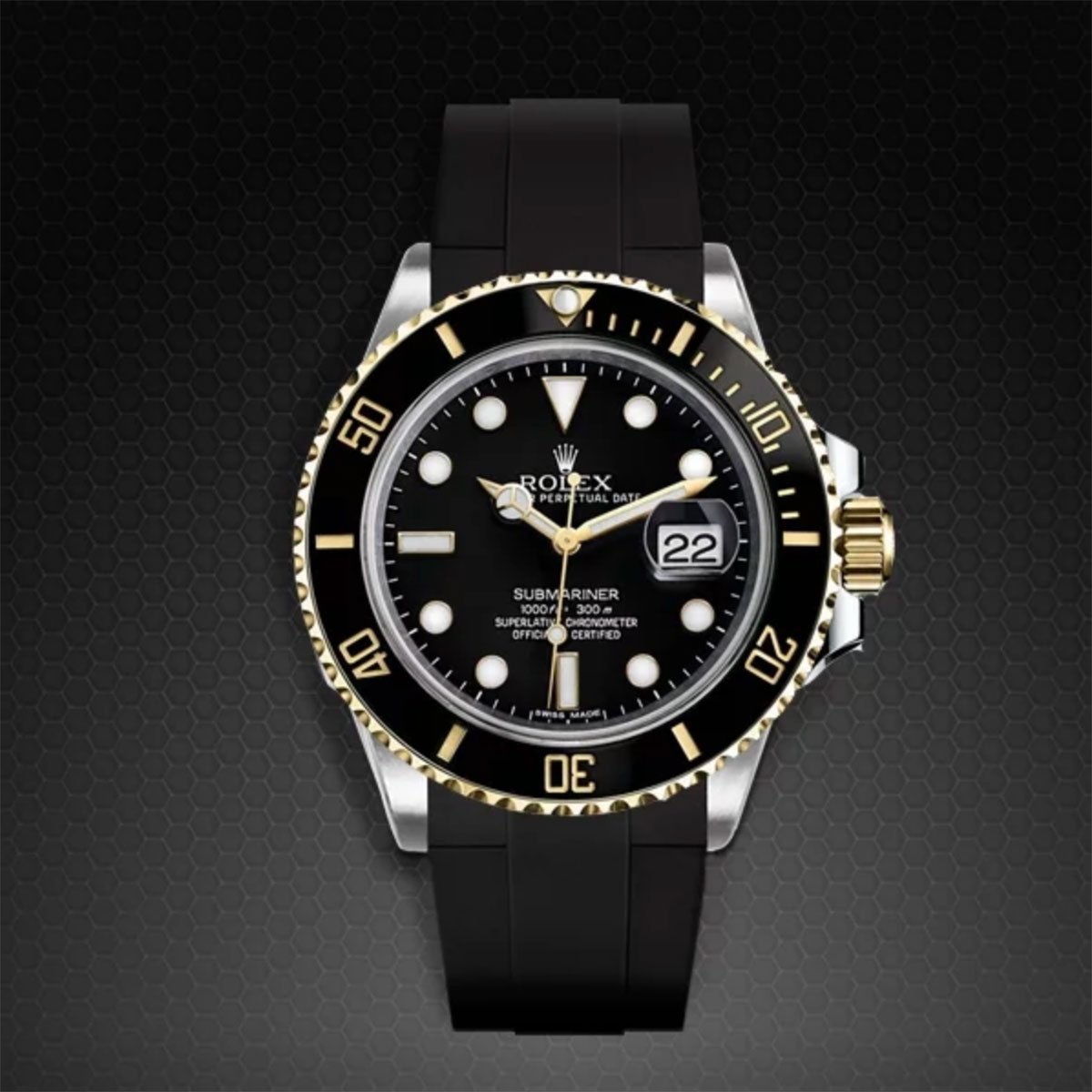 Submariner black rubber on sale strap