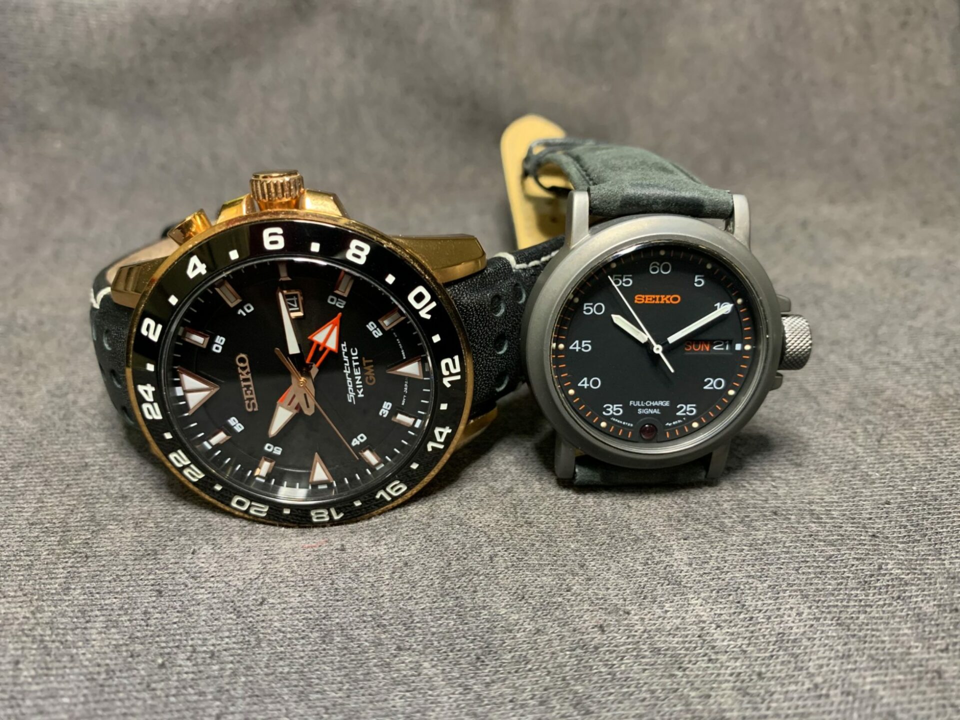 Seiko kinetic black outlet and gold