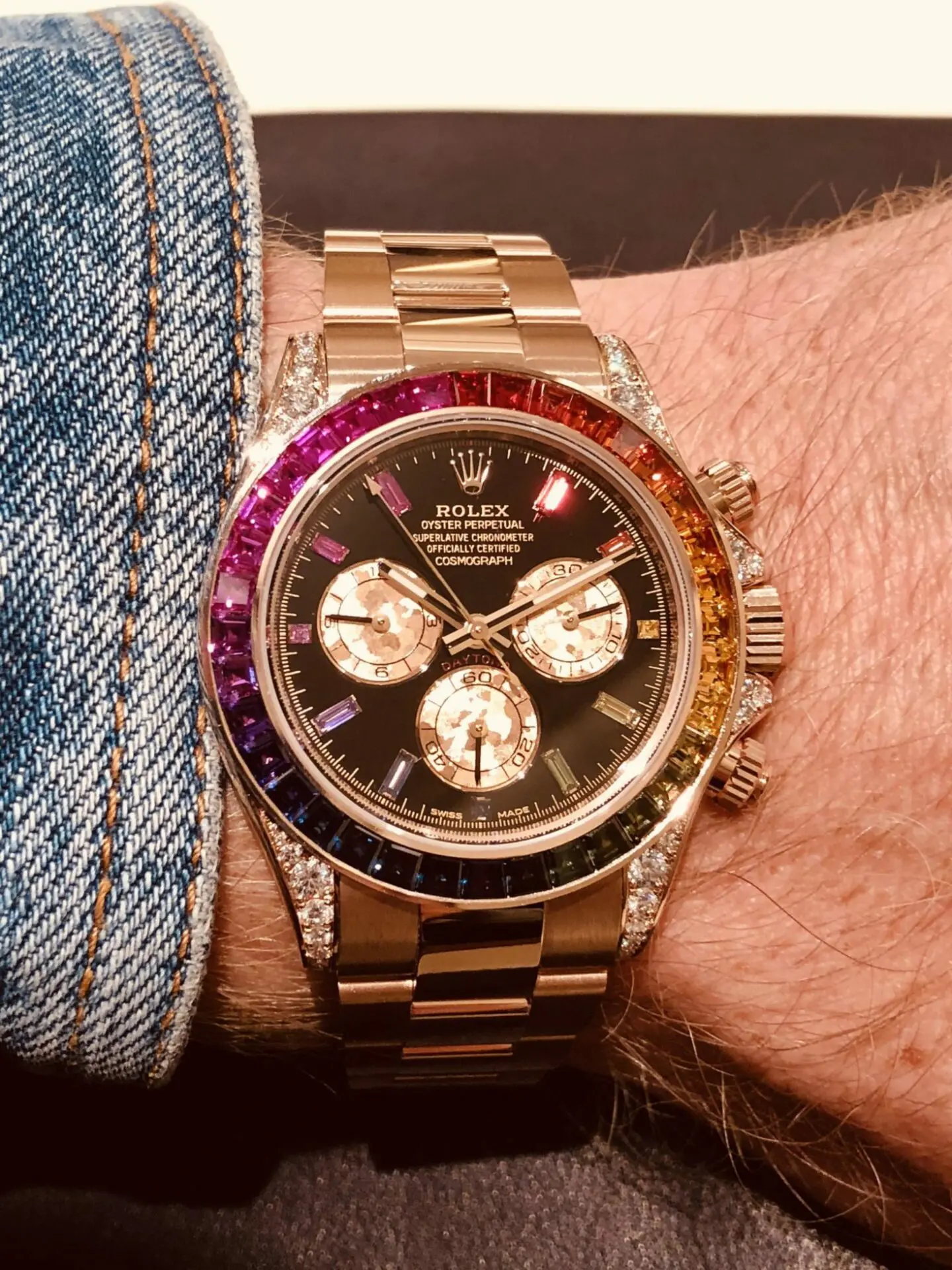 Stue Efterforskning Accor 8 celebs wearing the hell out of a Rolex Rainbow Daytona