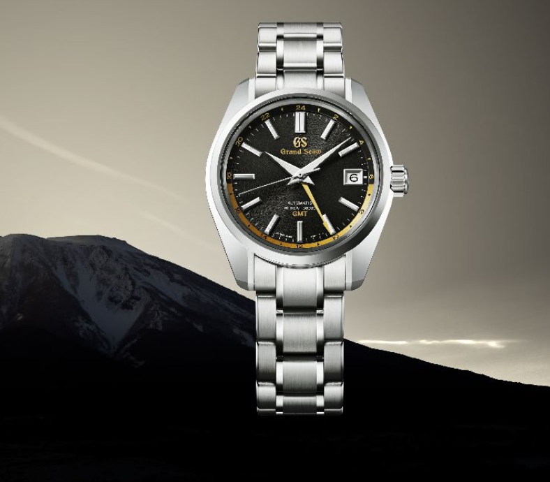 The Grand Seiko SBGJ253 is a GMT with a lustrous black dial