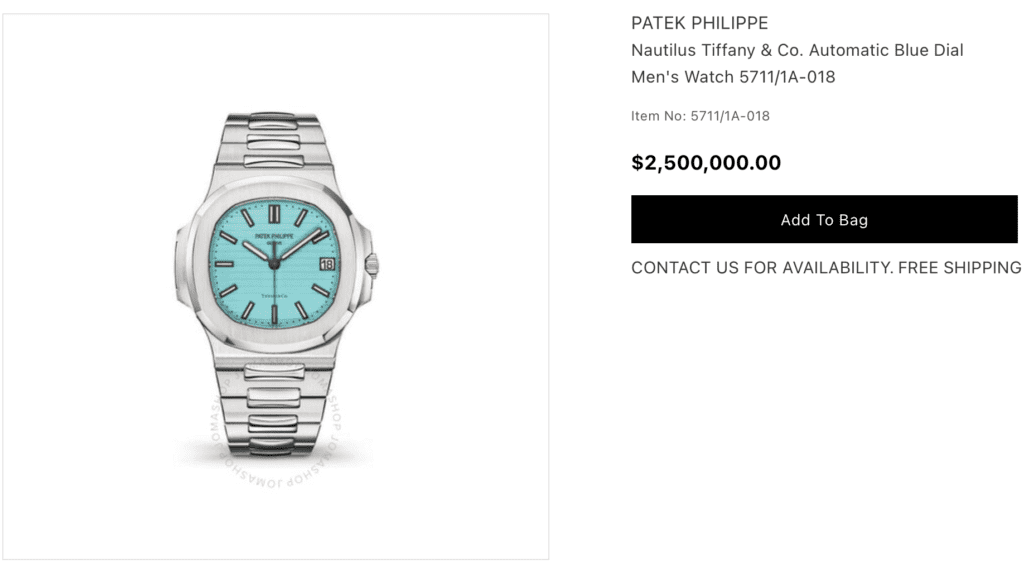 Patek Philippe Nautilus Tiffany & Co. Automatic Blue Dial Men's Watch 5711/1A-018  - Watches, Nautilus - Jomashop