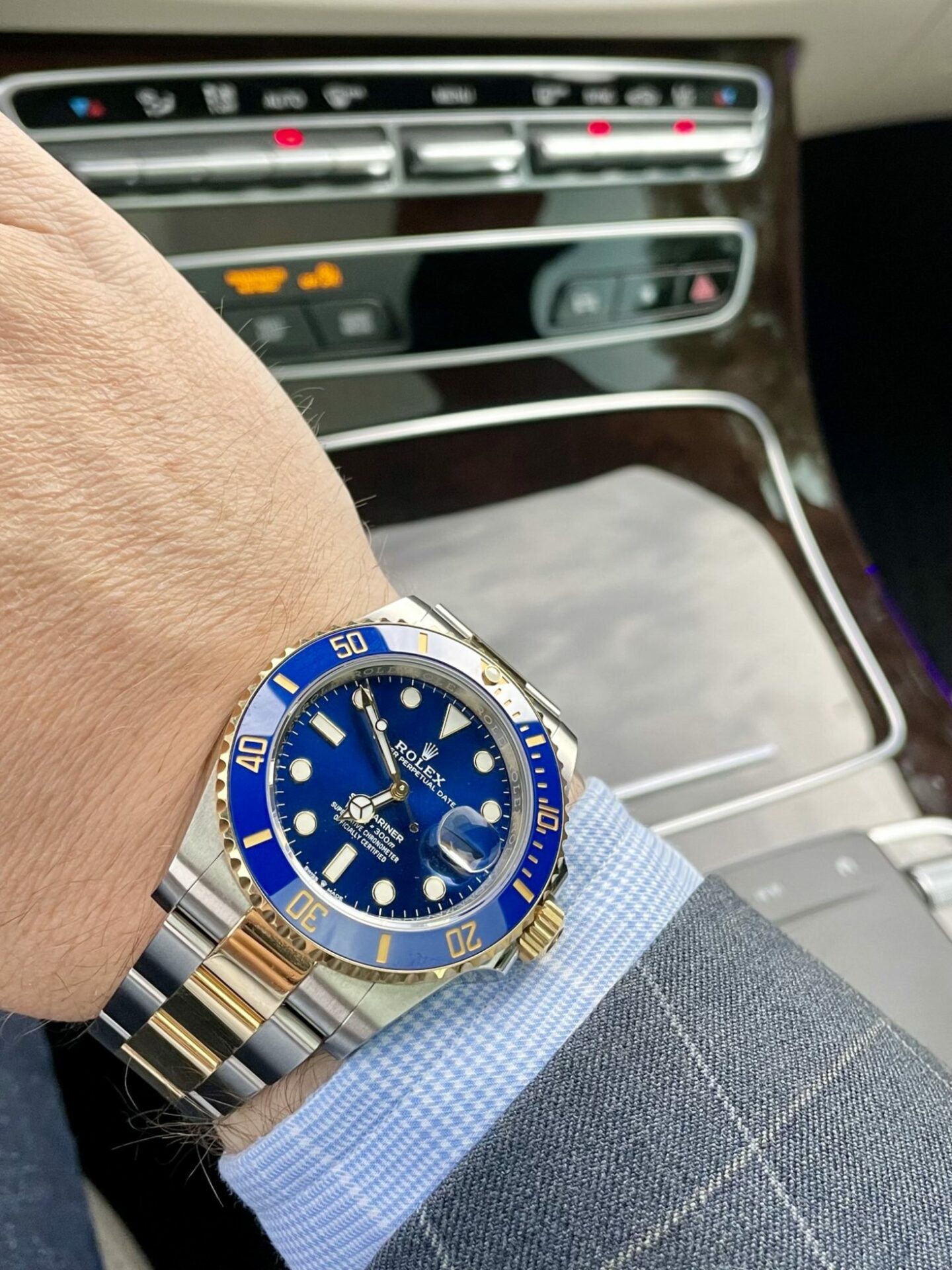 Rolex Submariner Blue Dial Gold and Steel Watch