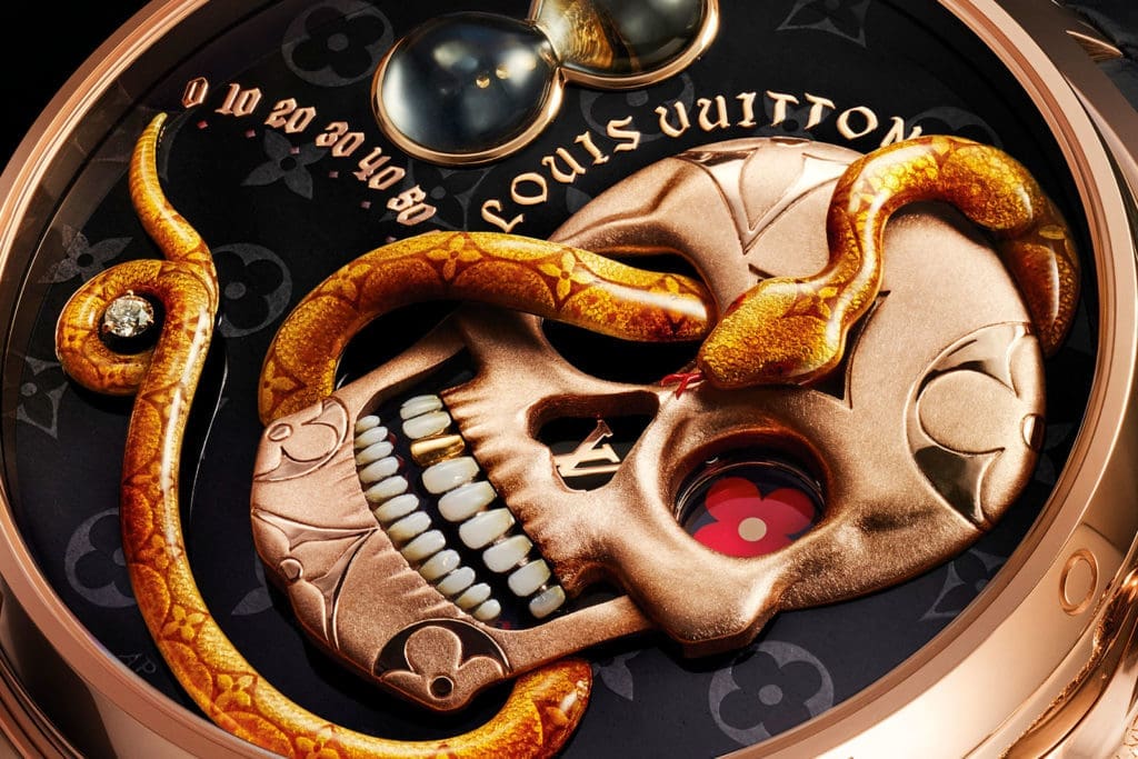 With a snake and a skull design, this Louis Vuitton timepiece is