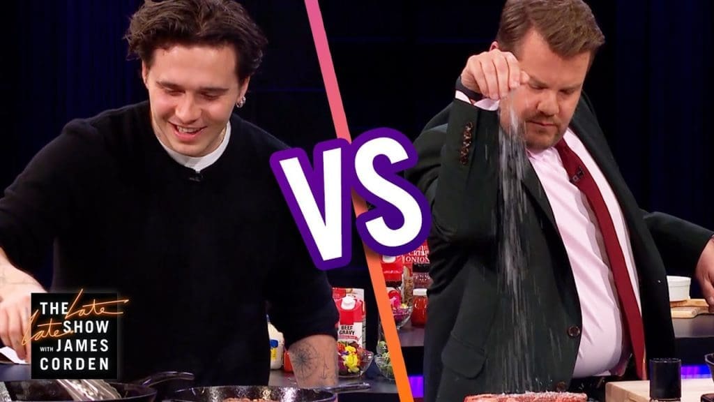 It’s Nautilus vs Aquanaut as Brooklyn Beckham & James Corden have a steak / frites cook-off while wearing Pateks